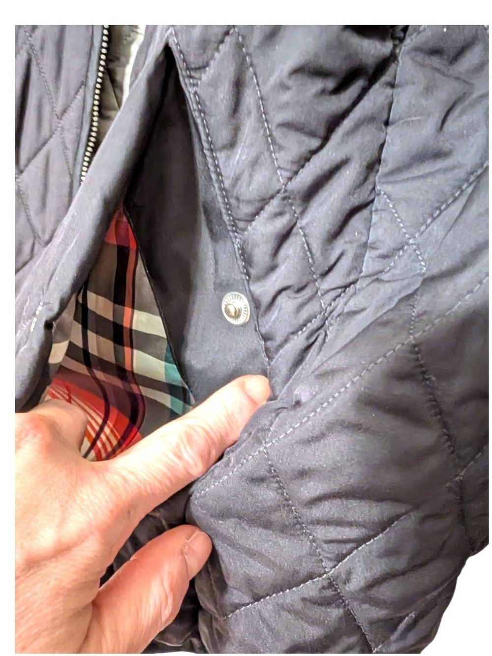 Lands End Black Quilted Jacket - Picture 4 of 9
